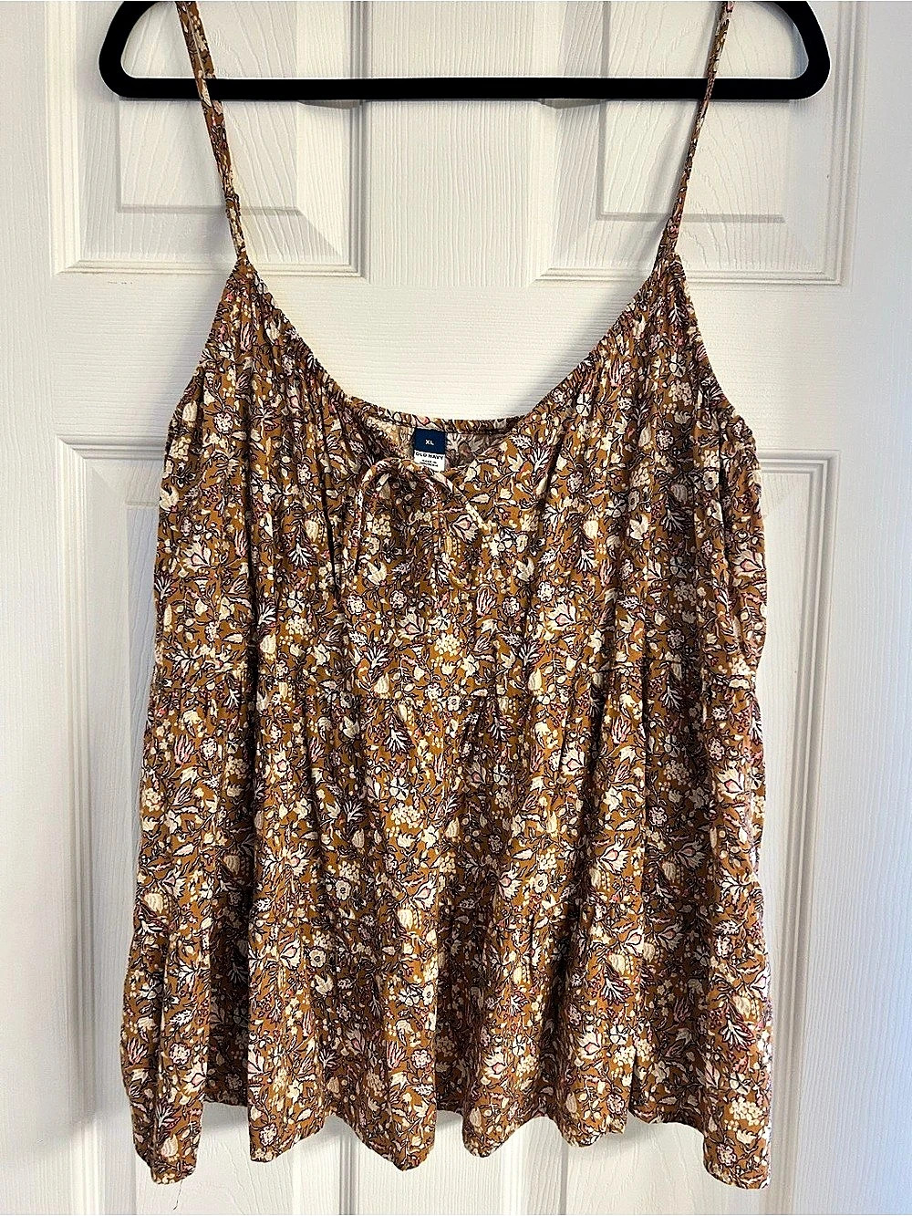 Old Navy Tiered Floral-Print Cami Top Brown & Pink XL